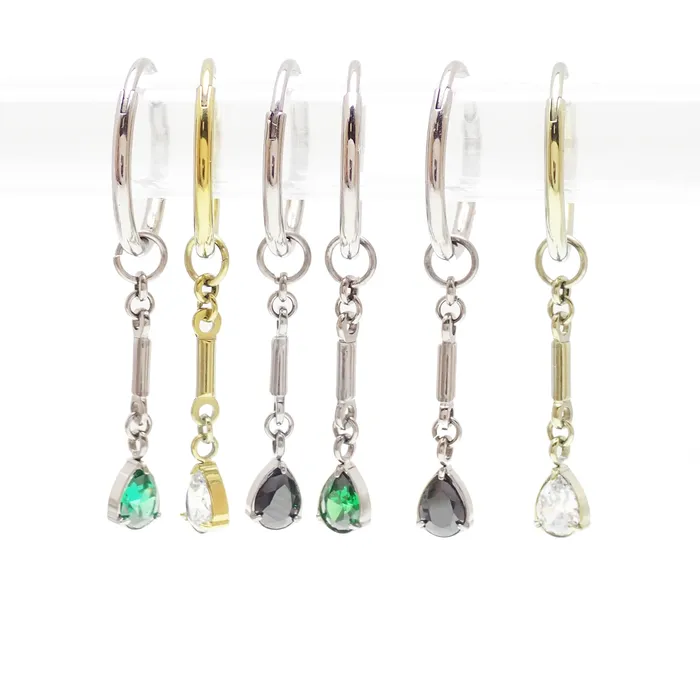 Body Clickers Body Jewelry Earrings 20g Titanium Hoop charm dangle Earring
