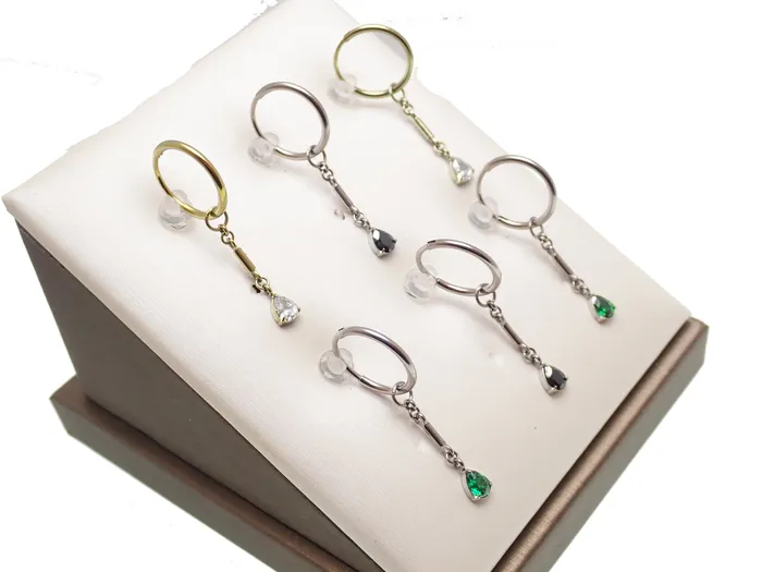 Body Clickers Body Jewelry Earrings 20g Titanium Hoop charm dangle Earring