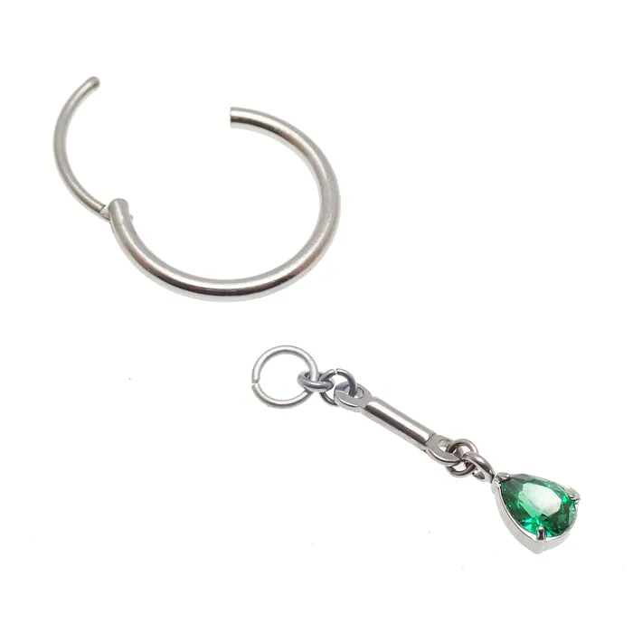 Body Clickers Body Jewelry Earrings 20g Titanium Hoop charm dangle Earring