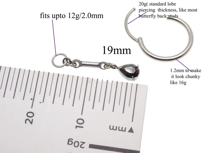 Body Clickers Body Jewelry Earrings 20g Titanium Hoop charm dangle Earring