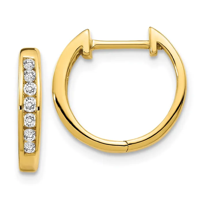 Earrings 14k Gold Polished Diamond Hinged Hoop EarringsWBCEM5347020YA WB Choice Jewelry Earrings 14k Gold Polished Diamond Hinged Hoop EarringsWBCEM5347020YA WB Choice Jewelry