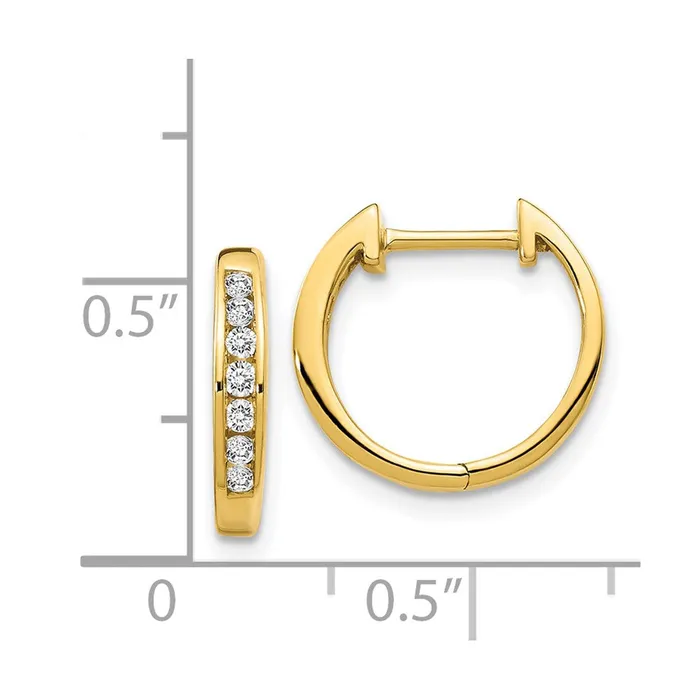 Earrings 14k Gold Polished Diamond Hinged Hoop EarringsWBCEM5347020YA WB Choice Jewelry Earrings 14k Gold Polished Diamond Hinged Hoop EarringsWBCEM5347020YA WB Choice Jewelry