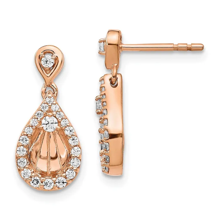 Earrings 14k Rose Gold Diamond Teardrop Dangle Post EarringsWBCEM4246033RA WB Choice Jewelry Earrings 14k Rose Gold Diamond Teardrop Dangle Post EarringsWBCEM4246033RA WB Choice Jewelry