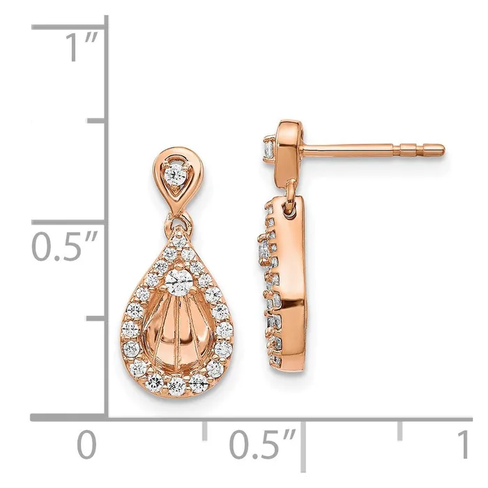 Earrings 14k Rose Gold Diamond Teardrop Dangle Post EarringsWBCEM4246033RA WB Choice Jewelry Earrings 14k Rose Gold Diamond Teardrop Dangle Post EarringsWBCEM4246033RA WB Choice Jewelry