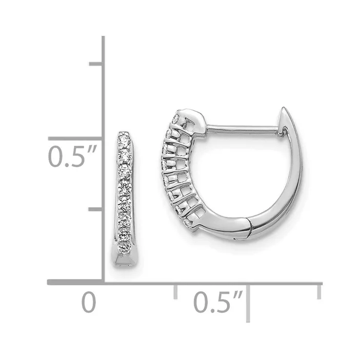 Earrings 14k White Gold Polished Diamond Hinged Hoop EarringsWBCEM5407016WA WB Choice Jewelry