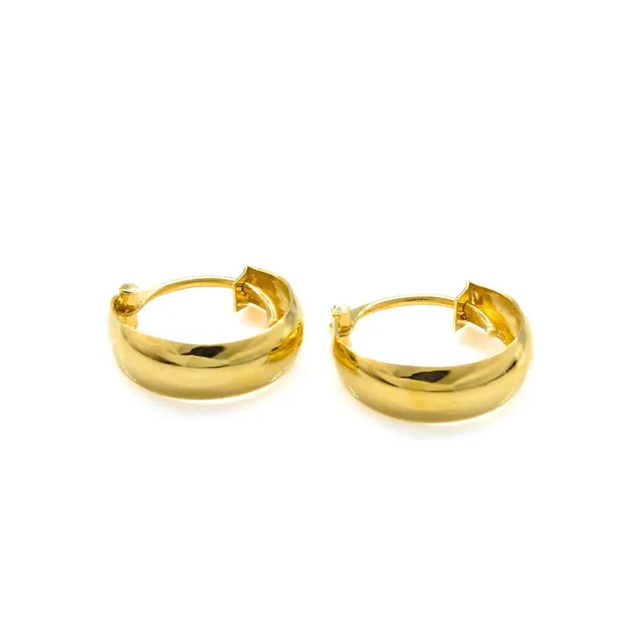 Earrings Karizma Jewels Ethnic Indian hinged hoop Men Women EARRINGS 18k Solid Yellow Gold