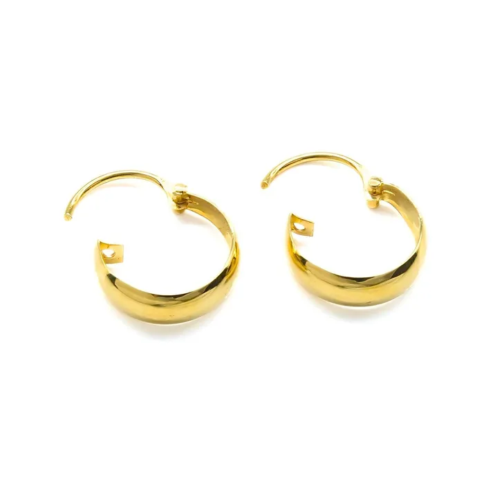 Earrings Karizma Jewels Ethnic Indian hinged hoop Men Women EARRINGS 18k Solid Yellow Gold