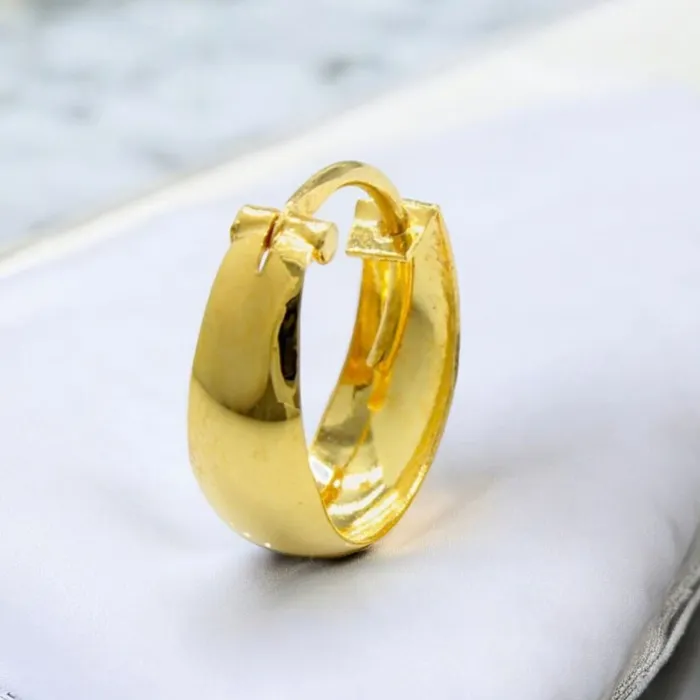 Earrings Karizma Jewels Ethnic Indian hinged hoop Men Women EARRINGS 18k Solid Yellow Gold