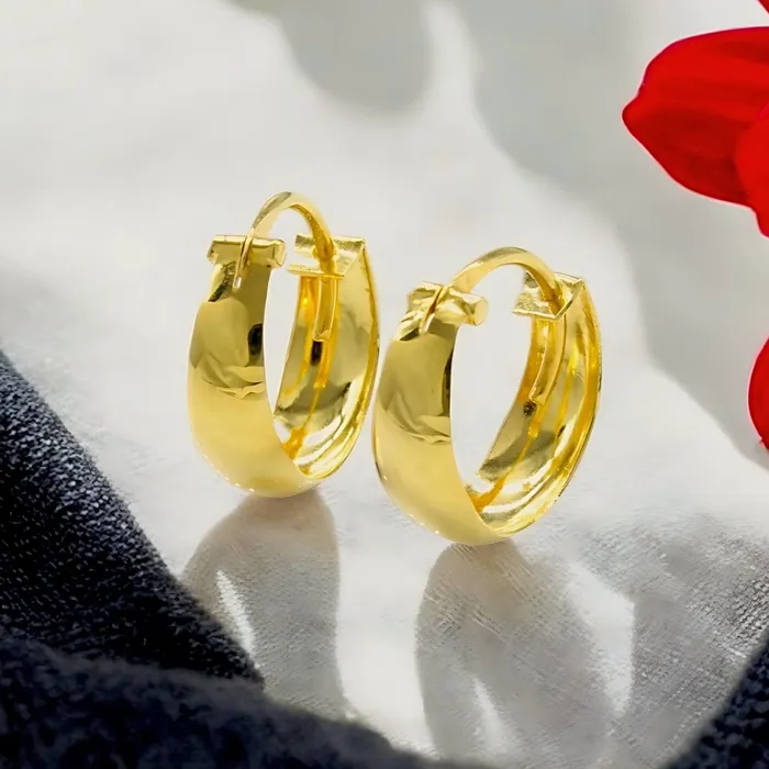 Earrings Karizma Jewels Ethnic Indian hinged hoop Men Women EARRINGS 18k Solid Yellow Gold