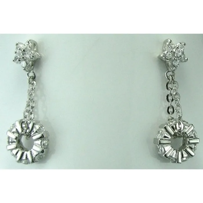 Earrings Karizma Jewels Trendy Fashion CZ 925 Sterling Silver Dangle Earrings Platinum Tone