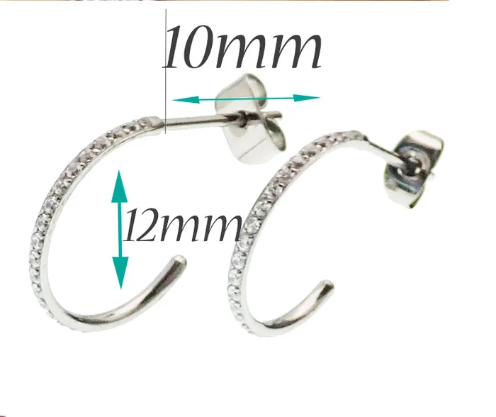 Earrings Titanium simple CZ Hoop Earrings Body Clickers Body Jewelry Earrings Titanium simple CZ Hoop Earrings Body Clickers Body Jewelry