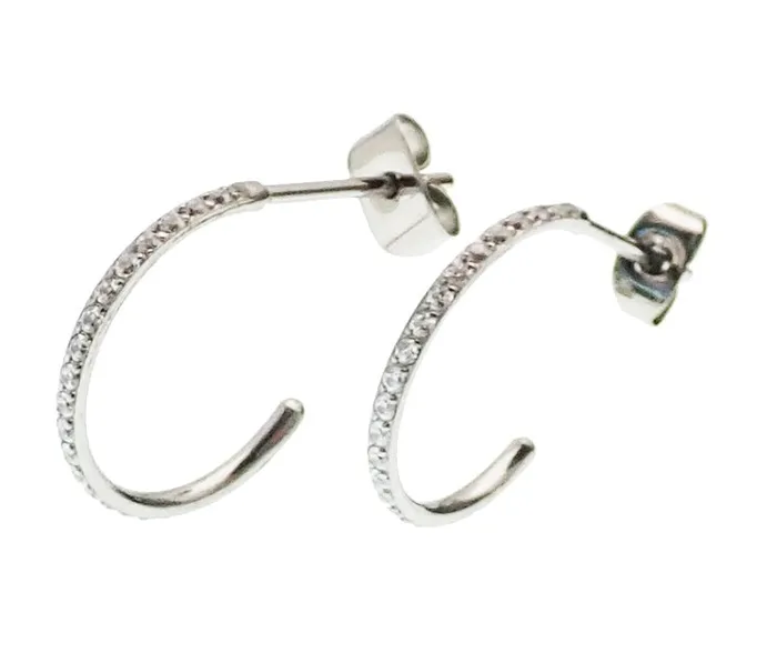 Earrings Titanium simple CZ Hoop Earrings Body Clickers Body Jewelry Earrings Titanium simple CZ Hoop Earrings Body Clickers Body Jewelry