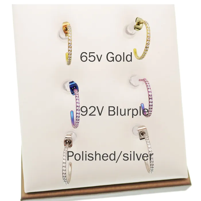 Earrings Titanium simple CZ Hoop Earrings Body Clickers Body Jewelry Earrings Titanium simple CZ Hoop Earrings Body Clickers Body Jewelry