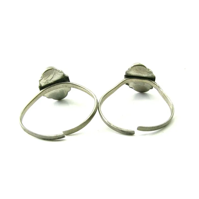 Earrings Vintage Ethnic old Toe Rings Real Solid Silver PAIR Preowned Karizma Jewels