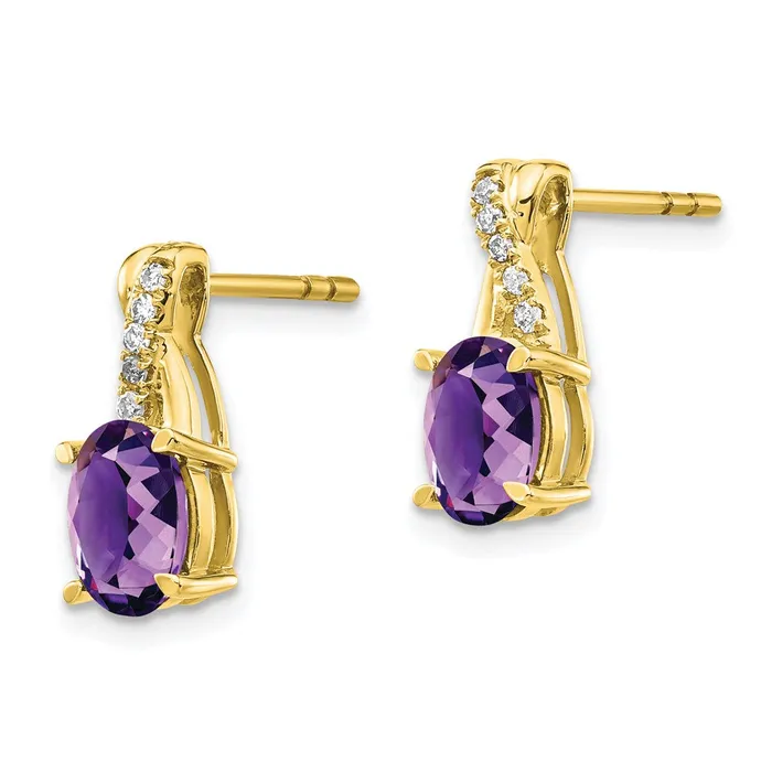 Earrings WB Choice Jewelry 10k Amethyst and Diamond EarringsWBCEM4235AM0061YA Earrings WB Choice Jewelry 10k Amethyst and Diamond EarringsWBCEM4235AM0061YA