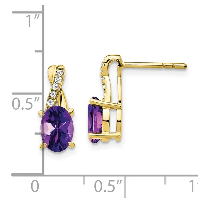 Earrings WB Choice Jewelry 10k Amethyst and Diamond EarringsWBCEM4235AM0061YA Earrings WB Choice Jewelry 10k Amethyst and Diamond EarringsWBCEM4235AM0061YA