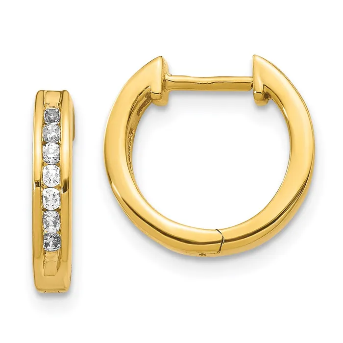 Earrings WB Choice Jewelry 14k Diamond Hinged Hoop EarringsWBCEM5352025YA Earrings WB Choice Jewelry 14k Diamond Hinged Hoop EarringsWBCEM5352025YA