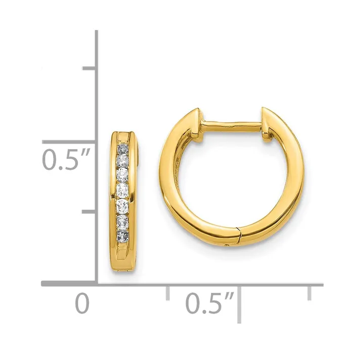 Earrings WB Choice Jewelry 14k Diamond Hinged Hoop EarringsWBCEM5352025YA Earrings WB Choice Jewelry 14k Diamond Hinged Hoop EarringsWBCEM5352025YA