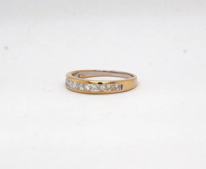 Estate 14KY 100 Cttw Princess Cut Diamond Wedding Band FULLERS PURCHASE FROM PUBLIC Rings