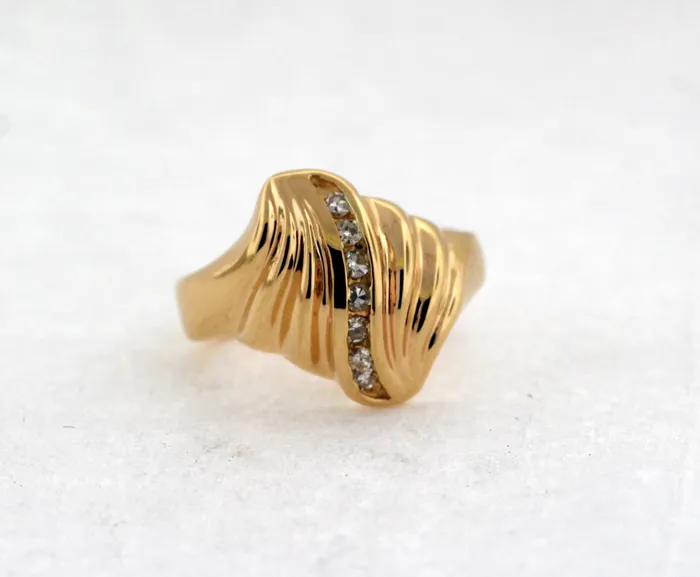 FULLERS PURCHASE FROM PUBLIC ESTATE 14KY 17 CTTW DIAMOND SWIRL DOME RING HISI1 Rings FULLERS PURCHASE FROM PUBLIC ESTATE 14KY 17 CTTW DIAMOND SWIRL DOME RING HISI1 Rings