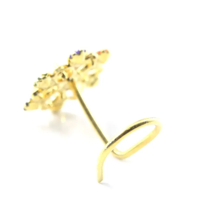 Karizma Jewels Earrings Real Sterling Silver CZ Women Excellent gifting Corkscrew Nose Stud 22g