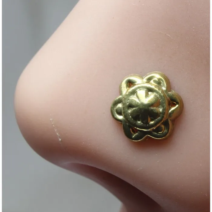 Karizma Jewels Rings Indian Nose Stud Antique gold finish nose ring Push Pin nase stud