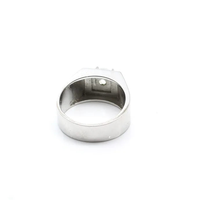 Karizma Jewels Rings Solid 925 Sterling Silver Mens Ring CZ Studded Platinum Finish Karizma Jewels Rings Solid 925 Sterling Silver Mens Ring CZ Studded Platinum Finish