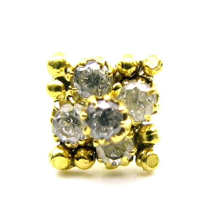Lovely White CZ Body Piercing Nose Stud Gold Plated Nose Ring Nose Pin Karizma Jewels Rings Lovely White CZ Body Piercing Nose Stud Gold Plated Nose Ring Nose Pin Karizma Jewels Rings