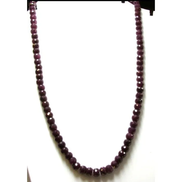 Necklaces Karizma Jewels 295Ct Round Faceted Ruby Beads single strand Necklace