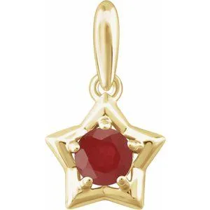Necklaces WB Choice Jewelry 14K Yellow 3 mm Round July Youth Star Birthstone Pendant653418616PSTWBC