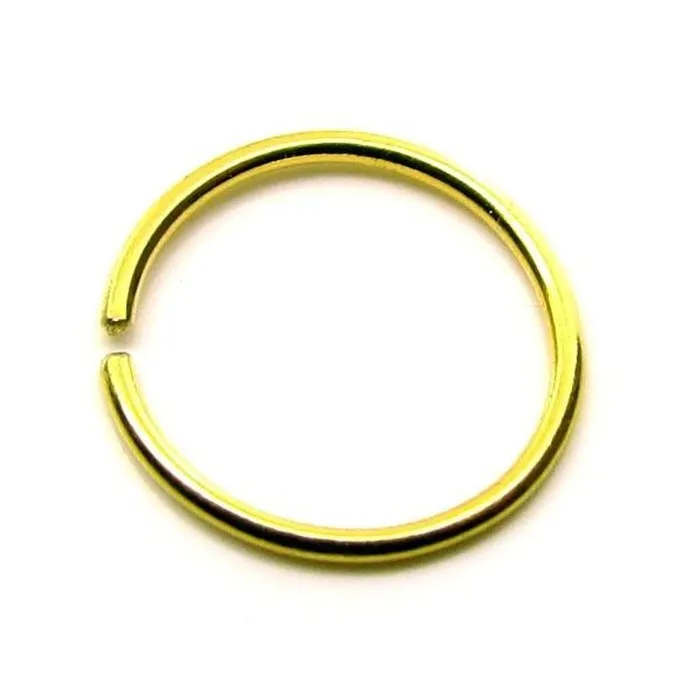 Rings Karizma Jewels Ethnic Indian Plain Wire Nose Hoop Ring 14k Solid Real Yellow Gold Jewelry 22g