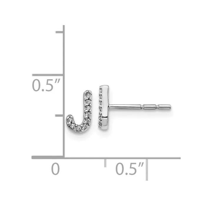 WB Choice Jewelry 14k White Gold Diamond Initial J EarringsWBCEM4169J005WA Earrings WB Choice Jewelry 14k White Gold Diamond Initial J EarringsWBCEM4169J005WA Earrings