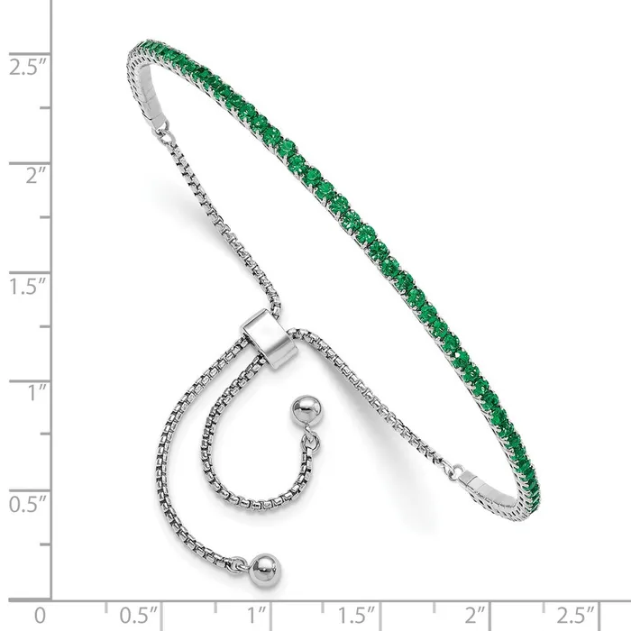 WB Choice Jewelry Bracelets Sterling Silver RhodPlated May Green CZ Adjustable BraceletWBCQG5696MAY WB Choice Jewelry Bracelets Sterling Silver RhodPlated May Green CZ Adjustable BraceletWBCQG5696MAY