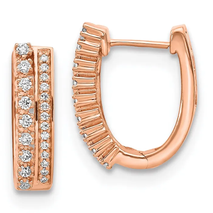 WB Choice Jewelry Earrings 14k Rose Gold Diamond Fancy Hoop EarringsWBCEM3884050RA WB Choice Jewelry Earrings 14k Rose Gold Diamond Fancy Hoop EarringsWBCEM3884050RA
