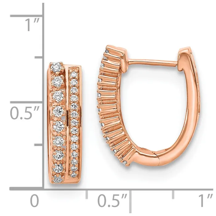 WB Choice Jewelry Earrings 14k Rose Gold Diamond Fancy Hoop EarringsWBCEM3884050RA WB Choice Jewelry Earrings 14k Rose Gold Diamond Fancy Hoop EarringsWBCEM3884050RA