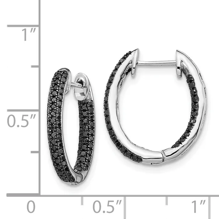 WB Choice Jewelry Earrings 14k White Gold All Black Diamond InOut Hoop EarringsWBCEM5433BK050WA WB Choice Jewelry Earrings 14k White Gold All Black Diamond InOut Hoop EarringsWBCEM5433BK050WA