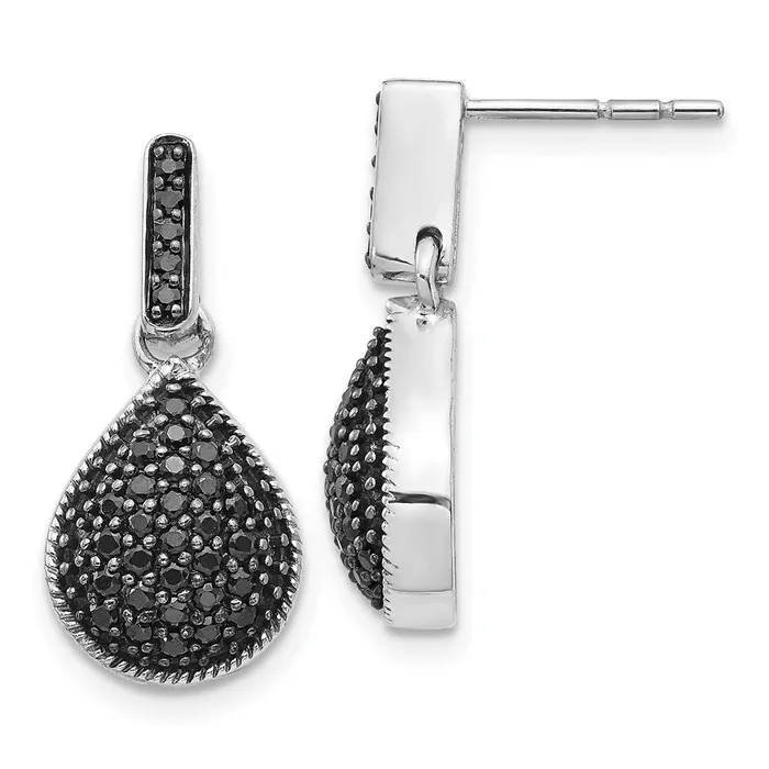 WB Choice Jewelry Earrings 14k White Gold Diamond Black Teardrop Dangle Post EarringsWBCEM4771BK050WA WB Choice Jewelry Earrings 14k White Gold Diamond Black Teardrop Dangle Post EarringsWBCEM4771BK050WA