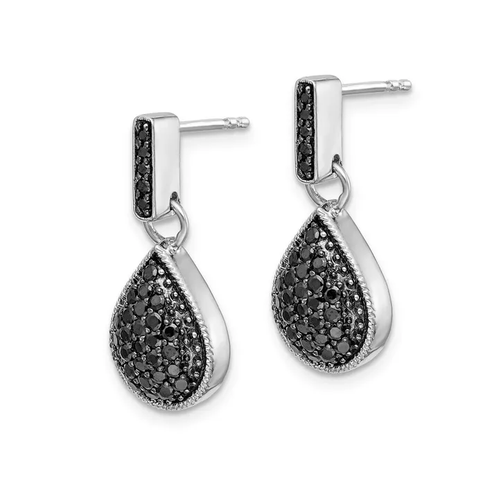 WB Choice Jewelry Earrings 14k White Gold Diamond Black Teardrop Dangle Post EarringsWBCEM4771BK050WA WB Choice Jewelry Earrings 14k White Gold Diamond Black Teardrop Dangle Post EarringsWBCEM4771BK050WA