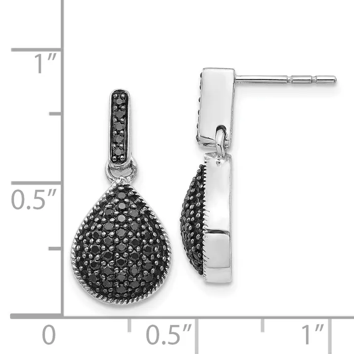 WB Choice Jewelry Earrings 14k White Gold Diamond Black Teardrop Dangle Post EarringsWBCEM4771BK050WA WB Choice Jewelry Earrings 14k White Gold Diamond Black Teardrop Dangle Post EarringsWBCEM4771BK050WA