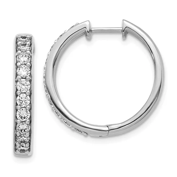 WB Choice Jewelry Earrings 14k White Gold Diamond Hinged Hoop EarringsWBCEM4265100WA WB Choice Jewelry Earrings 14k White Gold Diamond Hinged Hoop EarringsWBCEM4265100WA