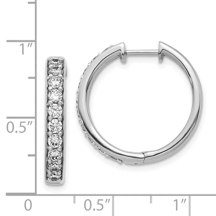 WB Choice Jewelry Earrings 14k White Gold Diamond Hinged Hoop EarringsWBCEM4265100WA WB Choice Jewelry Earrings 14k White Gold Diamond Hinged Hoop EarringsWBCEM4265100WA