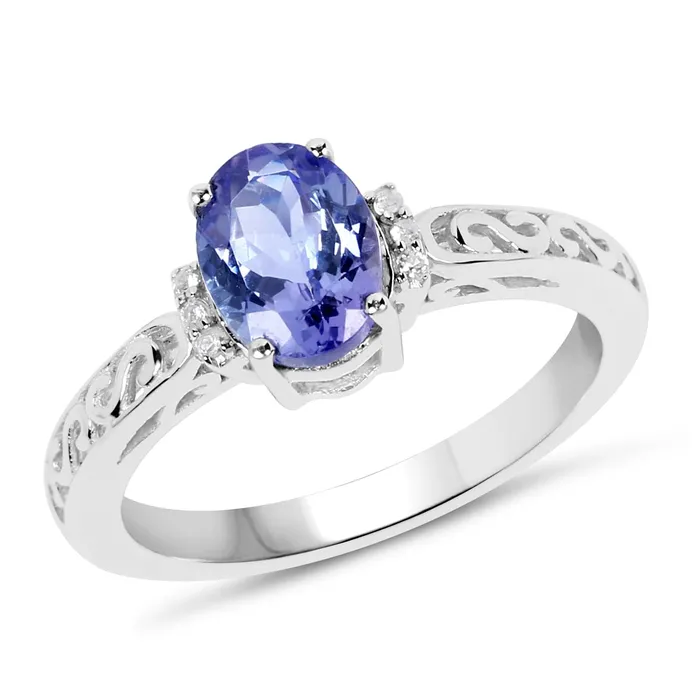 115ct Tanzanite Solitaire Ring in Sterling SIlver Geniune Gemstone Quintessence Rings