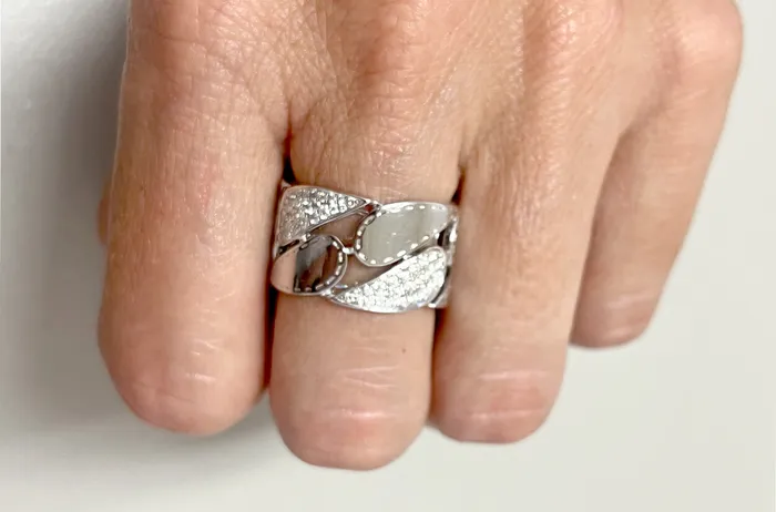 Albert Hern Rings Ring 18kt White Gold Diamonds Tears