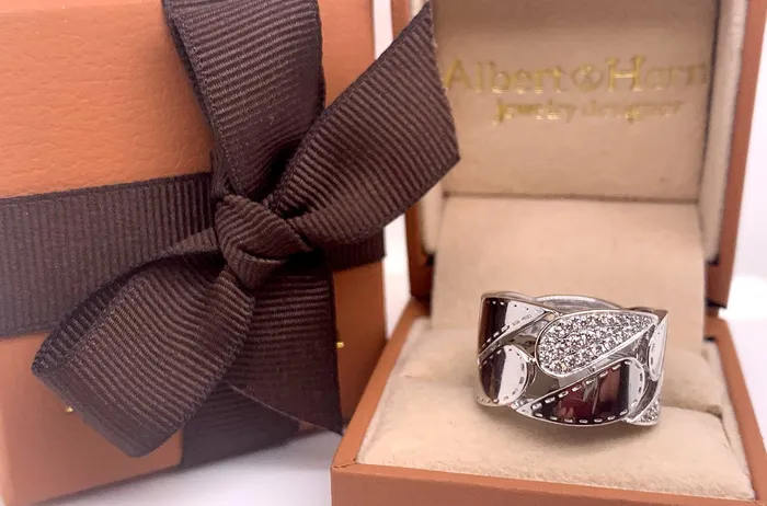 Albert Hern Rings Ring 18kt White Gold Diamonds Tears