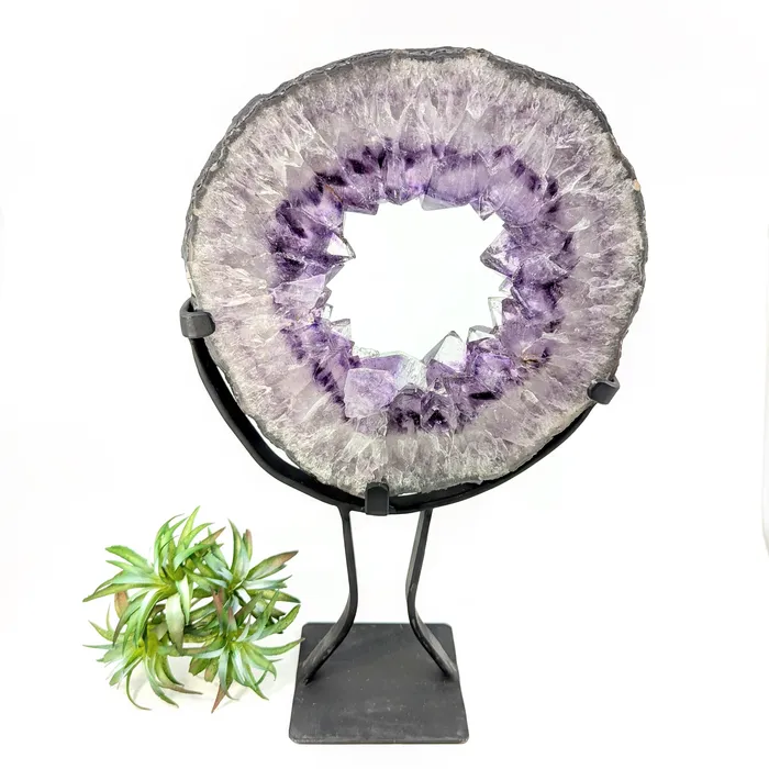 Bliss Crystals Rings Amethyst 137 Geode Ring on Stand LV7778