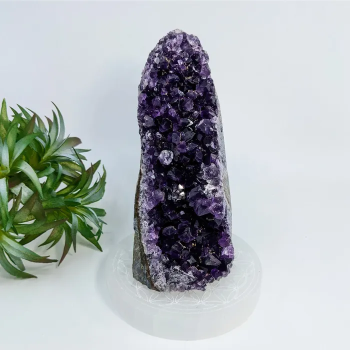 Bliss Crystals Rings Amethyst 52 Cut Base Geode LV6918