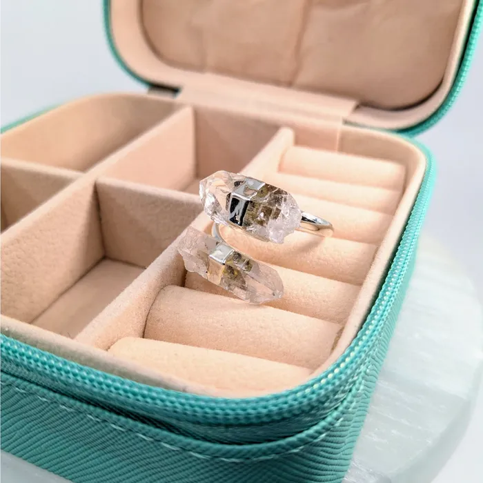 Bliss Crystals Rings Quartz Point Sz 5 Sz 9 Double Stone Ring LV6514