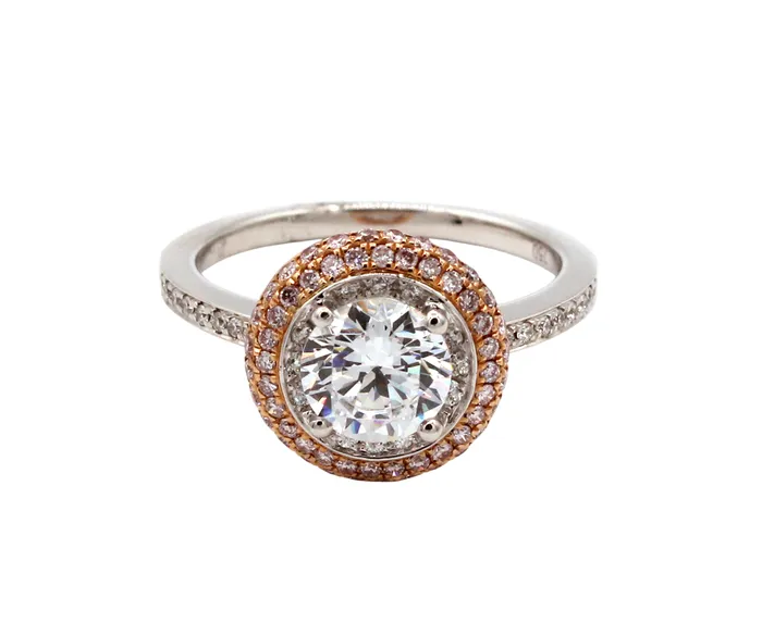 Cherie Dori Round Halo Ring Rings