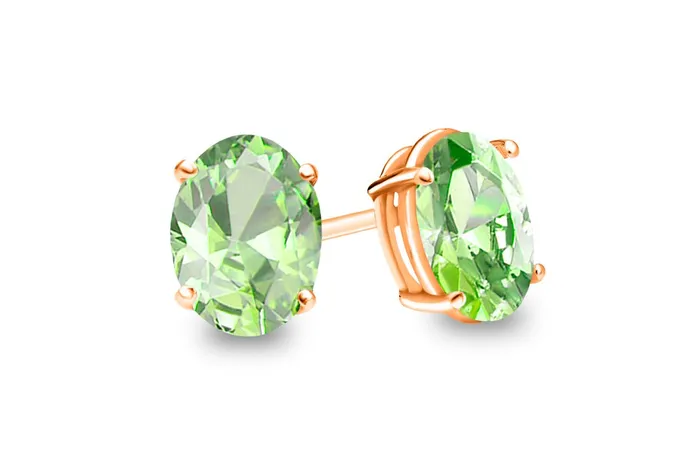 Earrings Albert Hern Earrings 18kt Gold Oval Gemstones Studs