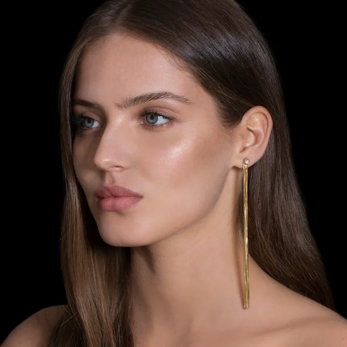 Earrings LOVE NY LONG FRINGE EARRING IN 18K YELLOW GOLD Jack Vartanian